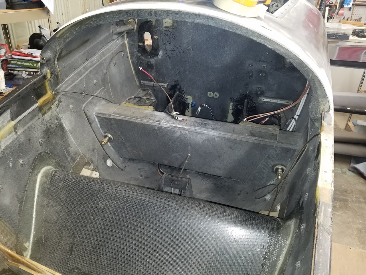 Wiring removed - view from cockpit